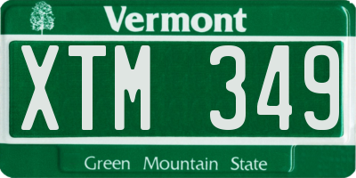 VT license plate XTM349