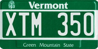 VT license plate XTM350