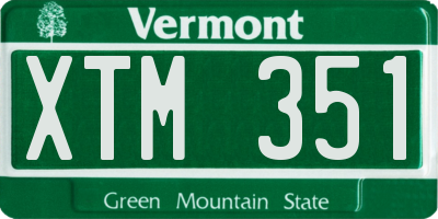 VT license plate XTM351