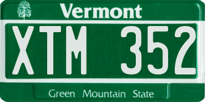 VT license plate XTM352