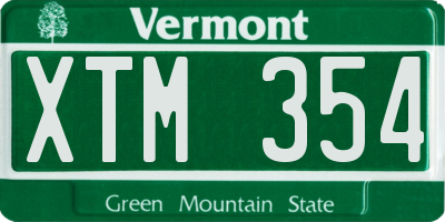VT license plate XTM354
