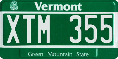 VT license plate XTM355