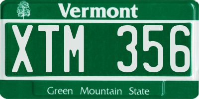 VT license plate XTM356