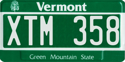 VT license plate XTM358