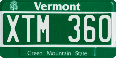 VT license plate XTM360