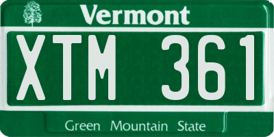 VT license plate XTM361
