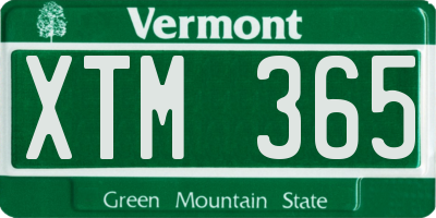 VT license plate XTM365