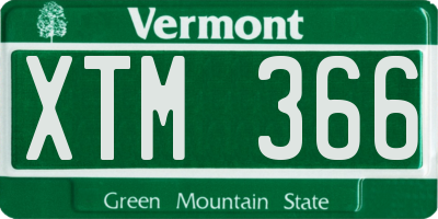 VT license plate XTM366