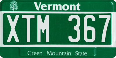 VT license plate XTM367