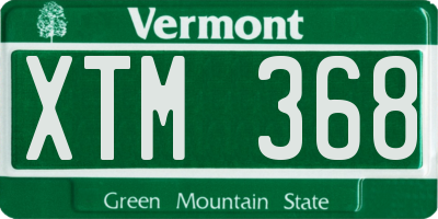 VT license plate XTM368