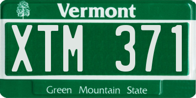 VT license plate XTM371