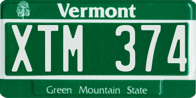 VT license plate XTM374