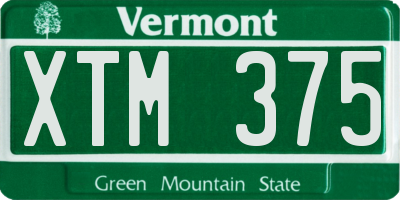 VT license plate XTM375