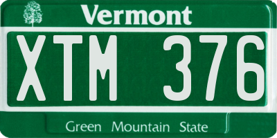 VT license plate XTM376