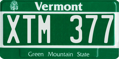 VT license plate XTM377