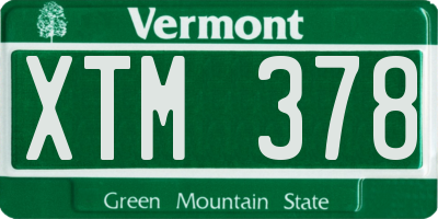 VT license plate XTM378