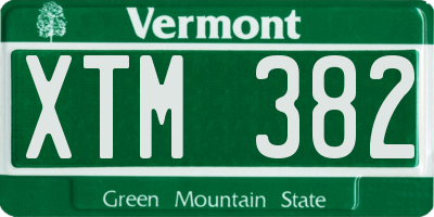 VT license plate XTM382