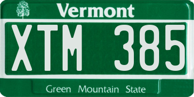 VT license plate XTM385