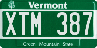 VT license plate XTM387