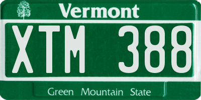 VT license plate XTM388
