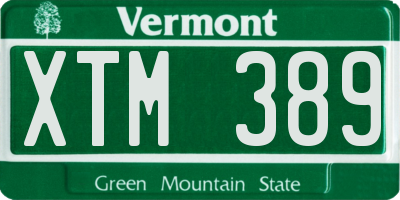 VT license plate XTM389