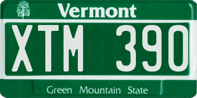 VT license plate XTM390