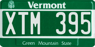 VT license plate XTM395