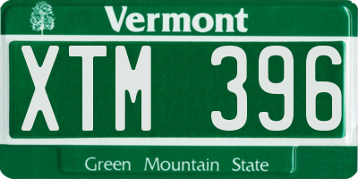 VT license plate XTM396