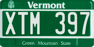 VT license plate XTM397