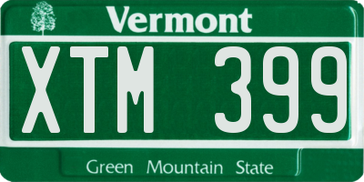 VT license plate XTM399