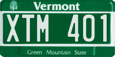 VT license plate XTM401