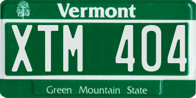 VT license plate XTM404