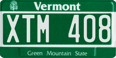 VT license plate XTM408