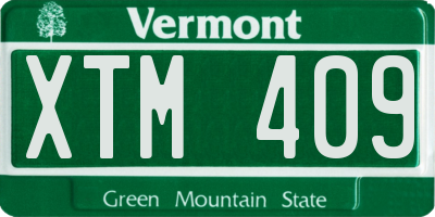 VT license plate XTM409