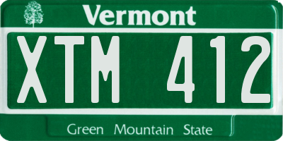 VT license plate XTM412
