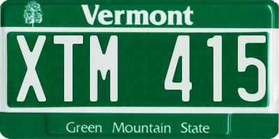 VT license plate XTM415