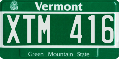 VT license plate XTM416