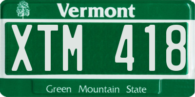VT license plate XTM418