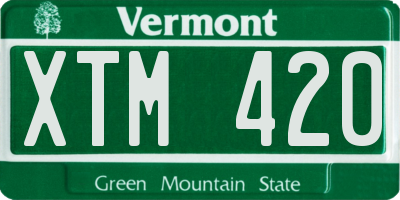 VT license plate XTM420