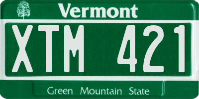 VT license plate XTM421