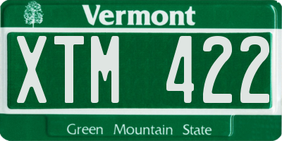 VT license plate XTM422
