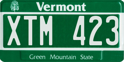 VT license plate XTM423