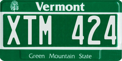 VT license plate XTM424
