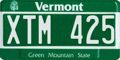 VT license plate XTM425