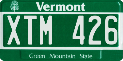 VT license plate XTM426