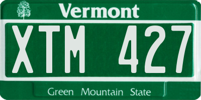 VT license plate XTM427