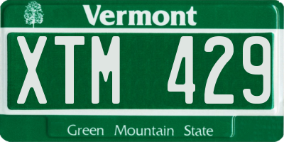 VT license plate XTM429