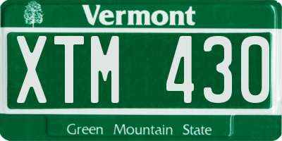 VT license plate XTM430