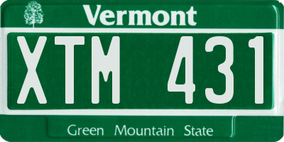 VT license plate XTM431