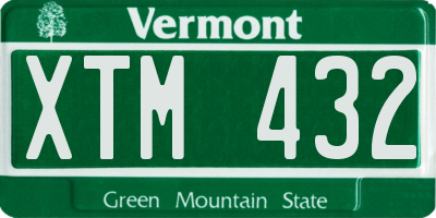 VT license plate XTM432